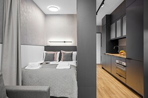 Classic-studiosviitti, parveke | Silitysrauta/-lauta, ilmainen Wi-Fi