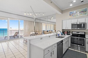 Fridge, microwave, oven, stovetop - High Floor Panoramic Views 2 Bedroom Unit Casual Elegance 1410 (Miramar Beach)