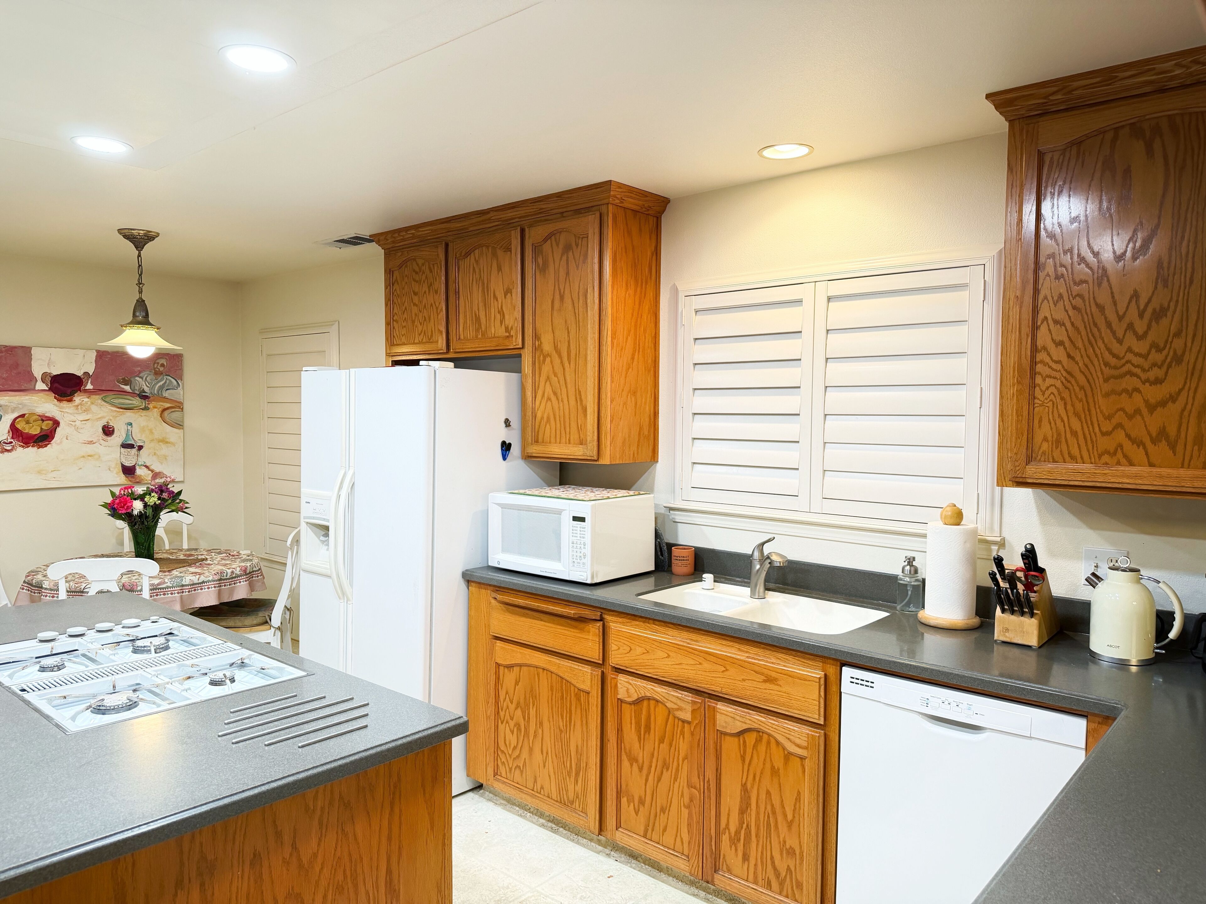 Microwave, oven, stovetop, dishwasher