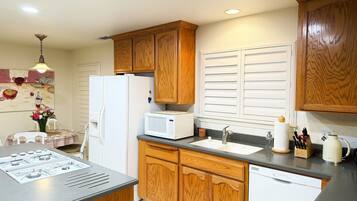 Microwave, oven, stovetop, dishwasher