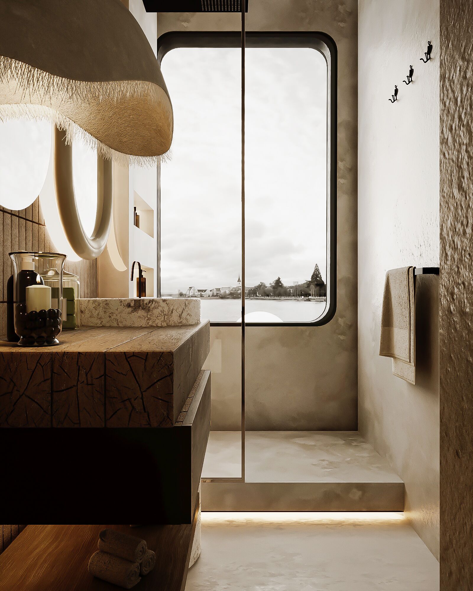 Luxury-Doppelzimmer, 1 King-Bett, Klimaanlage, Flussblick | Badezimmer | Umweltfreundliche Kosmetikartikel, Haartrockner, Bademäntel, Hausschuhe