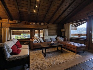 TV, lareira, DVD player