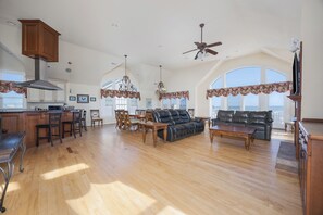 TV, fireplace - 5243- Going to Carolina, Spacious 10-bedroom oceanfront home in Kill Devil Hills (Kill Devil Hills)