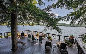 Terrace/patio - Stunning 5-bedroom, 3-bathroom retreat on 4th Lake between Old Forge and Inlet! (Inlet)