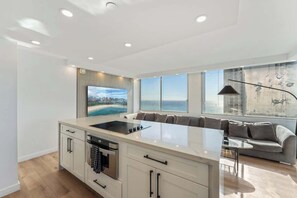 Fridge, microwave, stovetop, coffee/tea maker - 30FL-Fantastic Ocean View 2BR/2BTH-Waikiki Beach! (Honolulu)
