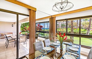 Dining - Maui Resort Rentals: Kaanapali Alii 313/4 - Ground Floor 3BR Retreat, Steps from Sand w/ Expansive Lawns! (Lahaina)