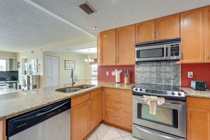 Fridge, microwave, stovetop, dishwasher - Walk to Beach! Treasure Island Gem w/ Water Views (Treasure Island)
