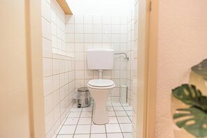 Basic-Apartment | Badezimmer | Dusche, kostenlose Toilettenartikel, Haartrockner, Handtücher