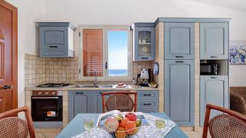 Fridge, oven, stovetop, cookware/dishes/utensils