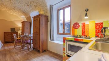 Fridge, microwave, stovetop, dishwasher