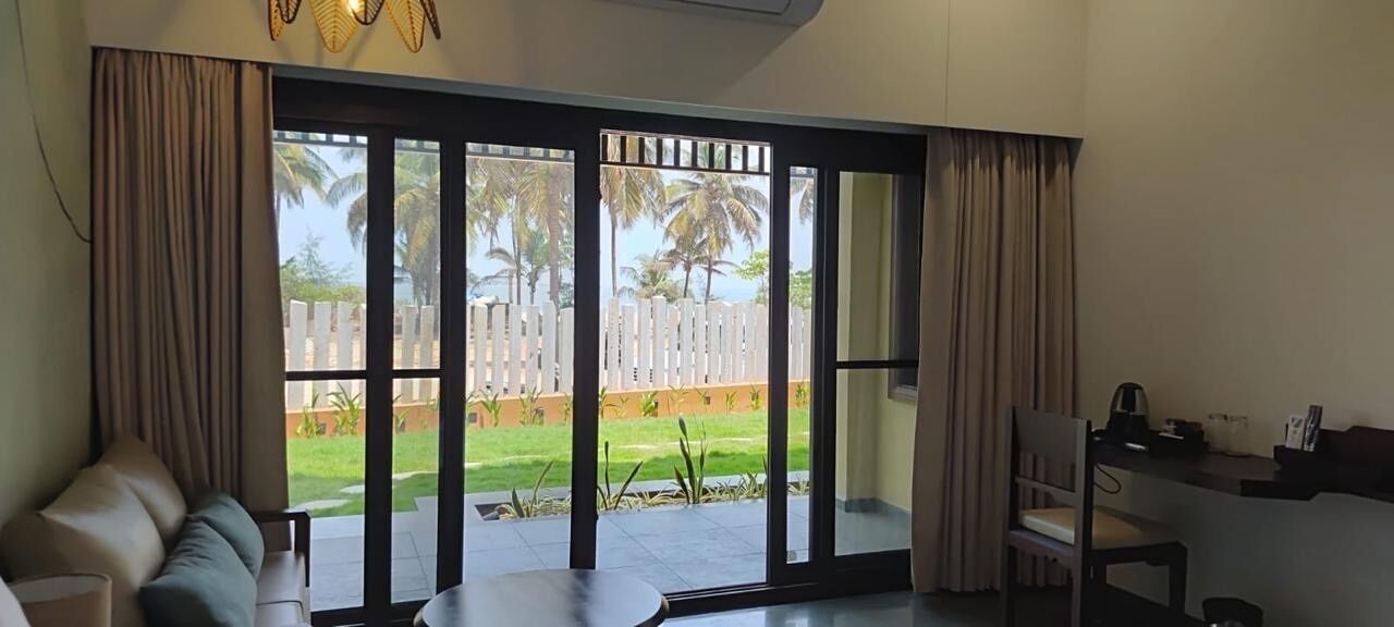 Dobbeltrom – deluxe, terrasse, hageutsikt | Terrasse/patio