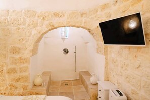 Regadera, secadora de cabello, bidet, toallas 