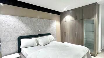 Superior Apartment, Balcony, City View | Desk, laptop workspace, blackout drapes, soundproofing