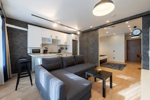 Family Apartment, City View | Living area - the business class suit karkoy (Istanbul)