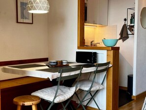 Dining - Studio for 4 in Vallandry, terrace and near slopes (Peisey-Vallandry)