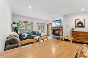 TV, fireplace - Keystone River Run Condo Steps to Gondola! (Keystone)