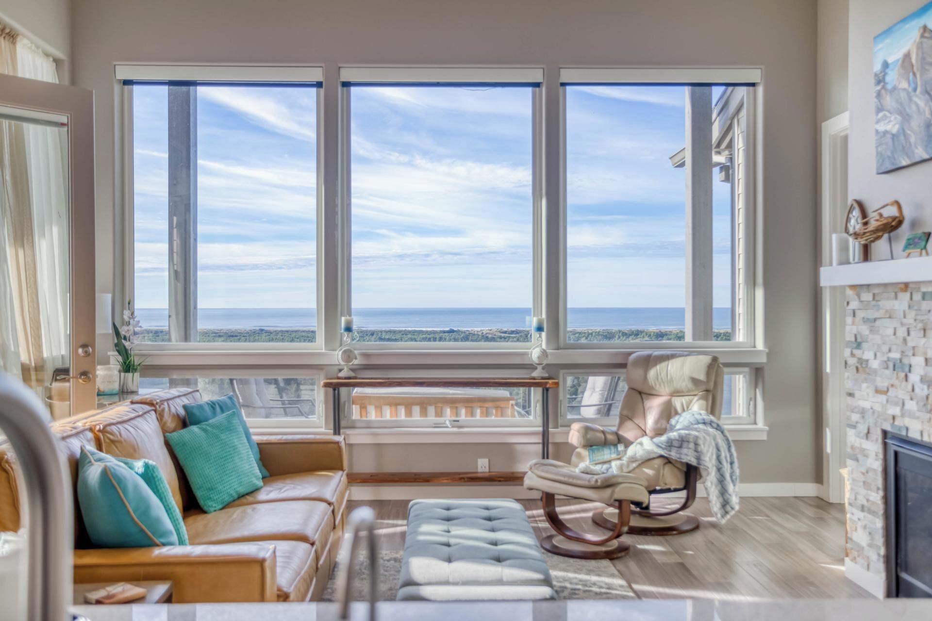 TV connectée, cheminée, lecteur de DVD, livres