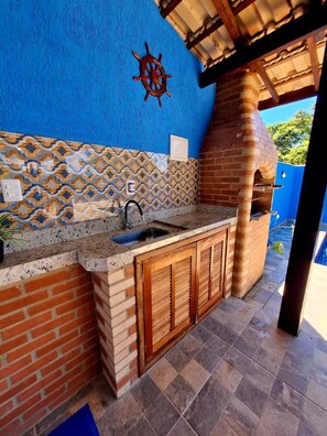 Terrace/patio - Beach house with pool and barbecue - Búzios-RJ La casa Azul (Armação dos Búzios)