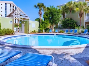 A heated pool - New Home: Walk to Private Beach, Heated Pool,Grill (Destin)