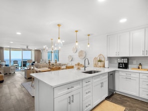 Fridge, microwave, oven, stovetop - On the Beach with Balcony, Pool, and Sunsets (Miramar Beach)