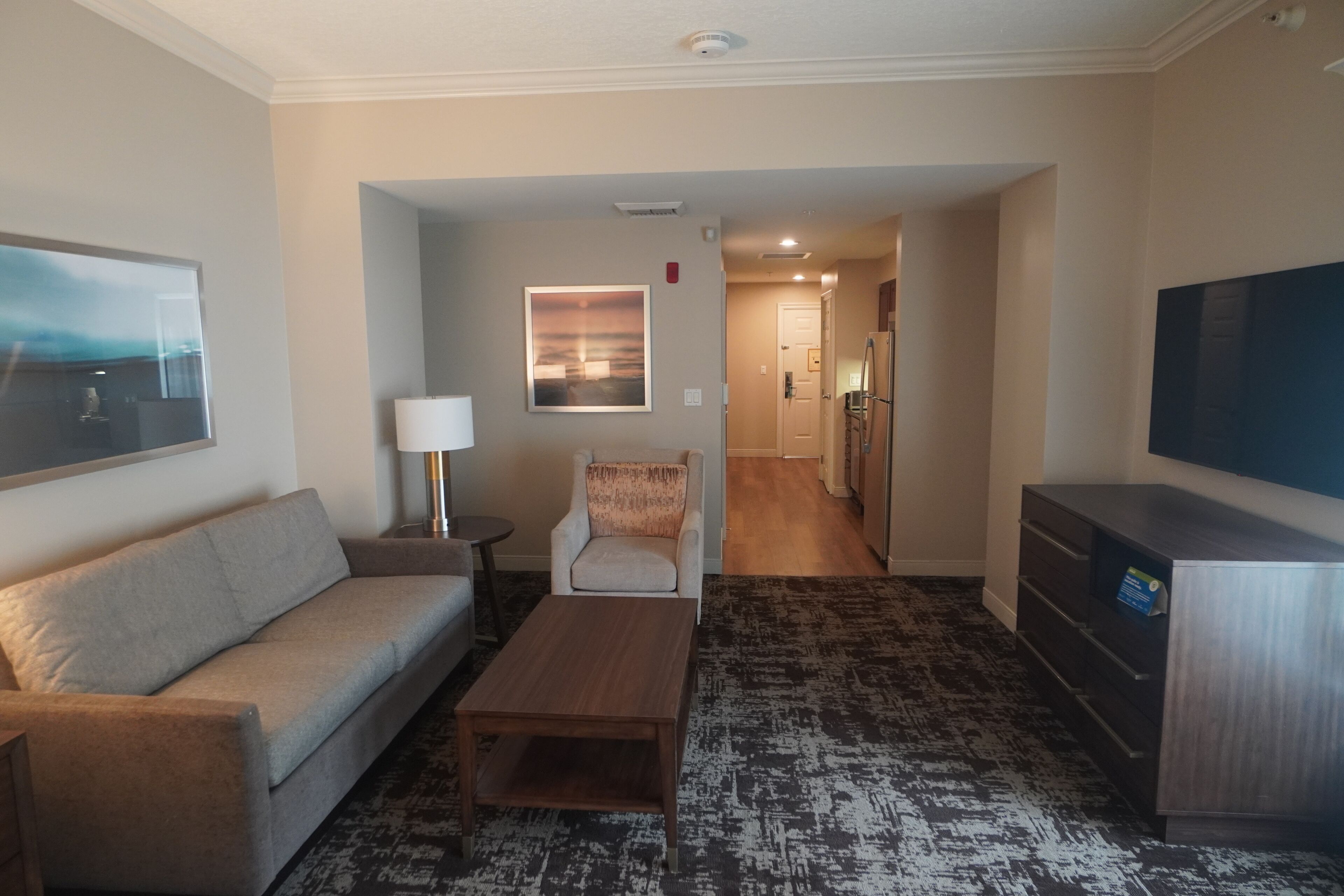 TV, DVD player, video library