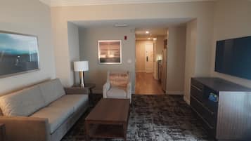 TV, DVD player, video library