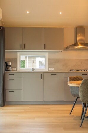 Fridge, microwave, stovetop, dishwasher