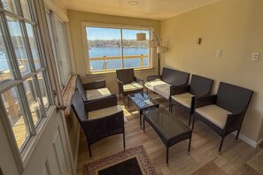 TV, fireplace - Lakefront Retreat, Deck, Private Docks & Kayaks (Columbiaville)