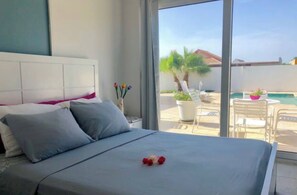 1 bedroom, iron/ironing board, WiFi, bed sheets - New Aruba Eagle Beach Apartment (Noord)
