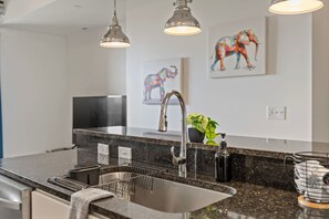Fridge, microwave, oven, stovetop - Horizon Glow | High Rise | Downtown South Bend ND (South Bend)