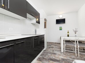 Fridge, cookware/dishes/utensils - Apartment Karabaic - 2 by Interhome (Krk/Njivice)