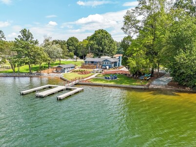 Spacious 4-Bedroom Lakefront Home w/ Hot Tub, Private Dock & 2 Master Suites