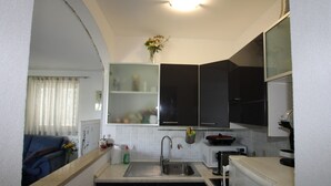 Fridge, microwave, oven, cookware/dishes/utensils - Apartment Julia Plavi / HR-11080-02 by Interhome (Poreč/Nova Vas)