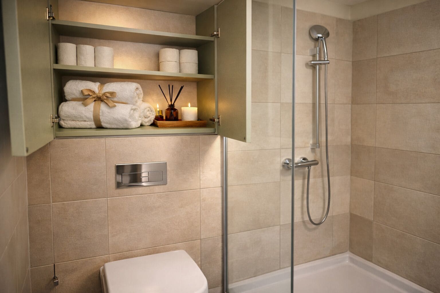 Handtücher, Seife, Toilettenpapier