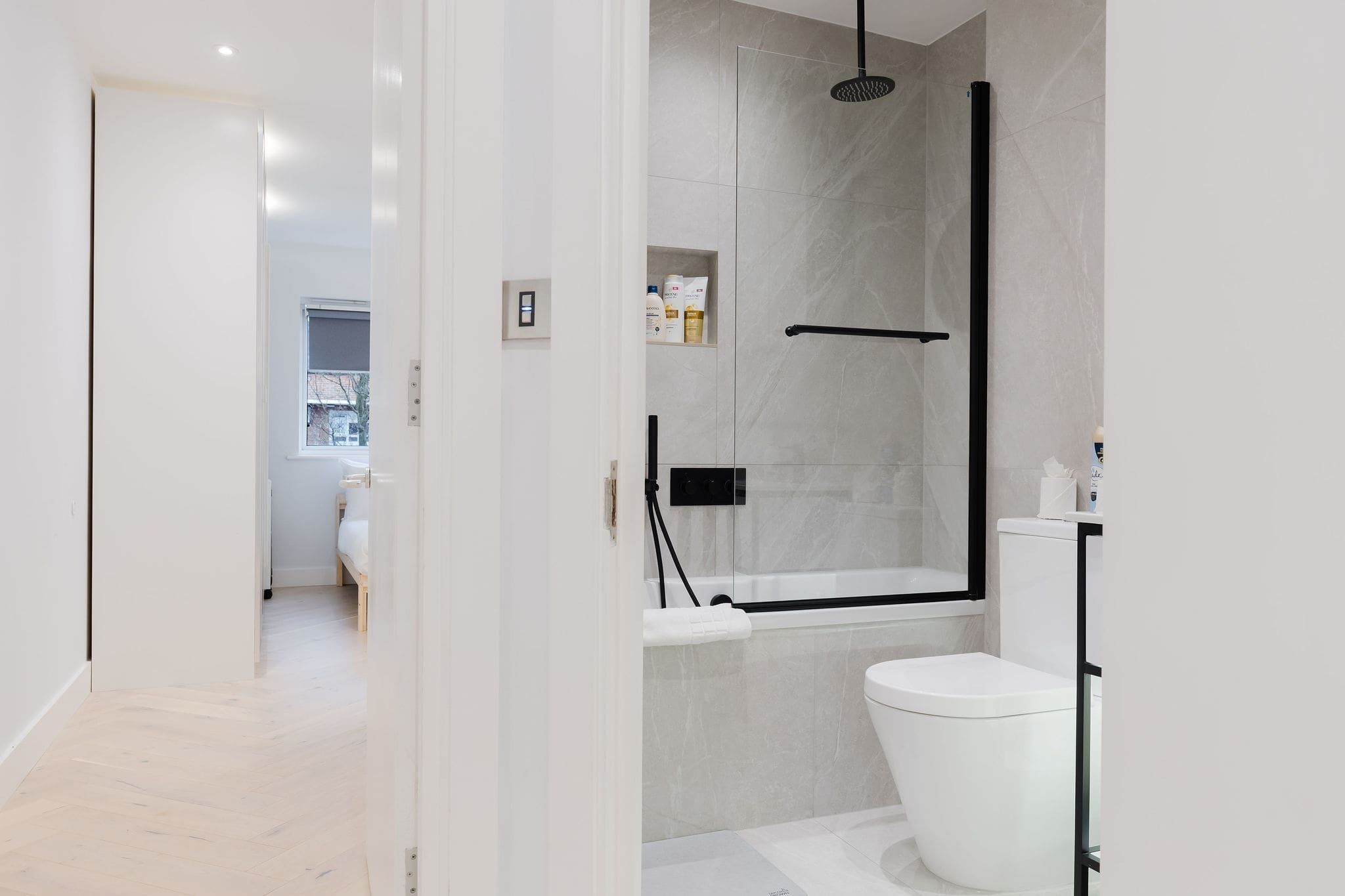 Shower, hair dryer