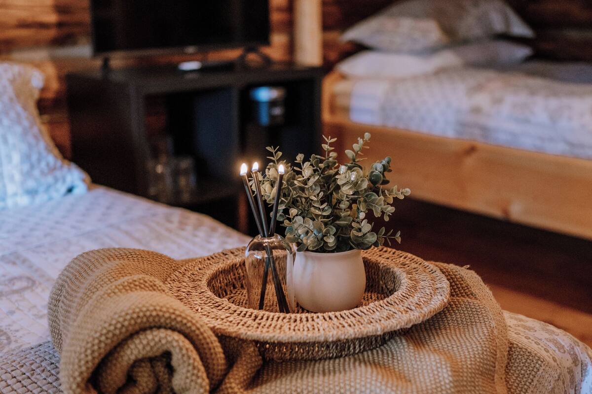 Chalet rustique Standard, patio, vue sur la montagne | AccĂšs au Wi-Fi (inclus)