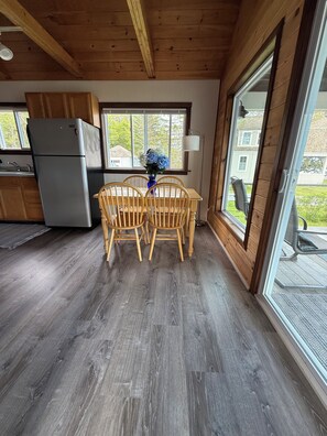 Dining - Oceanfront Maine Cottage, Private Shoreline, Sunset Views, Near Lighthouse. (Owls Head)