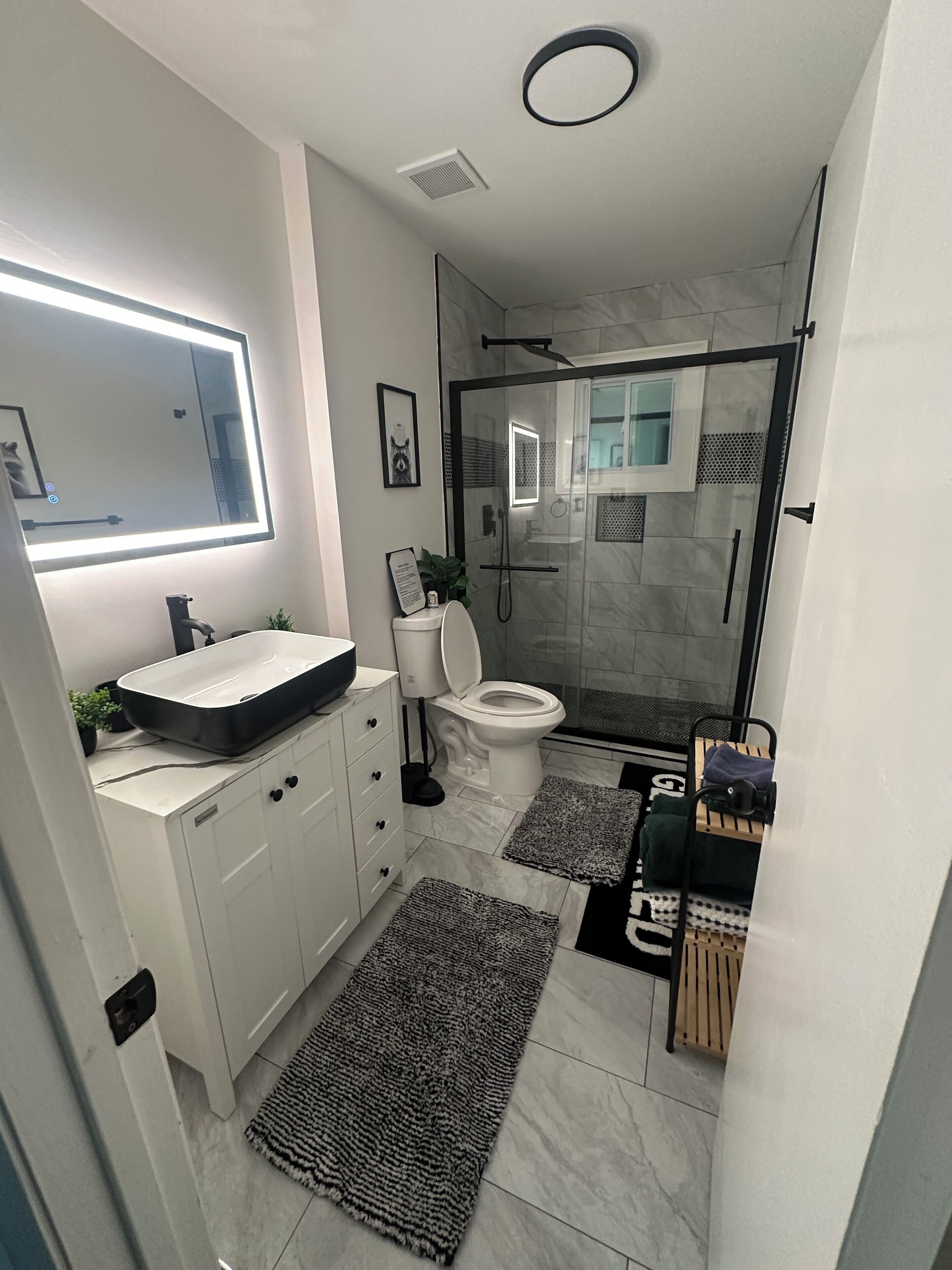 Towels, soap, toilet paper