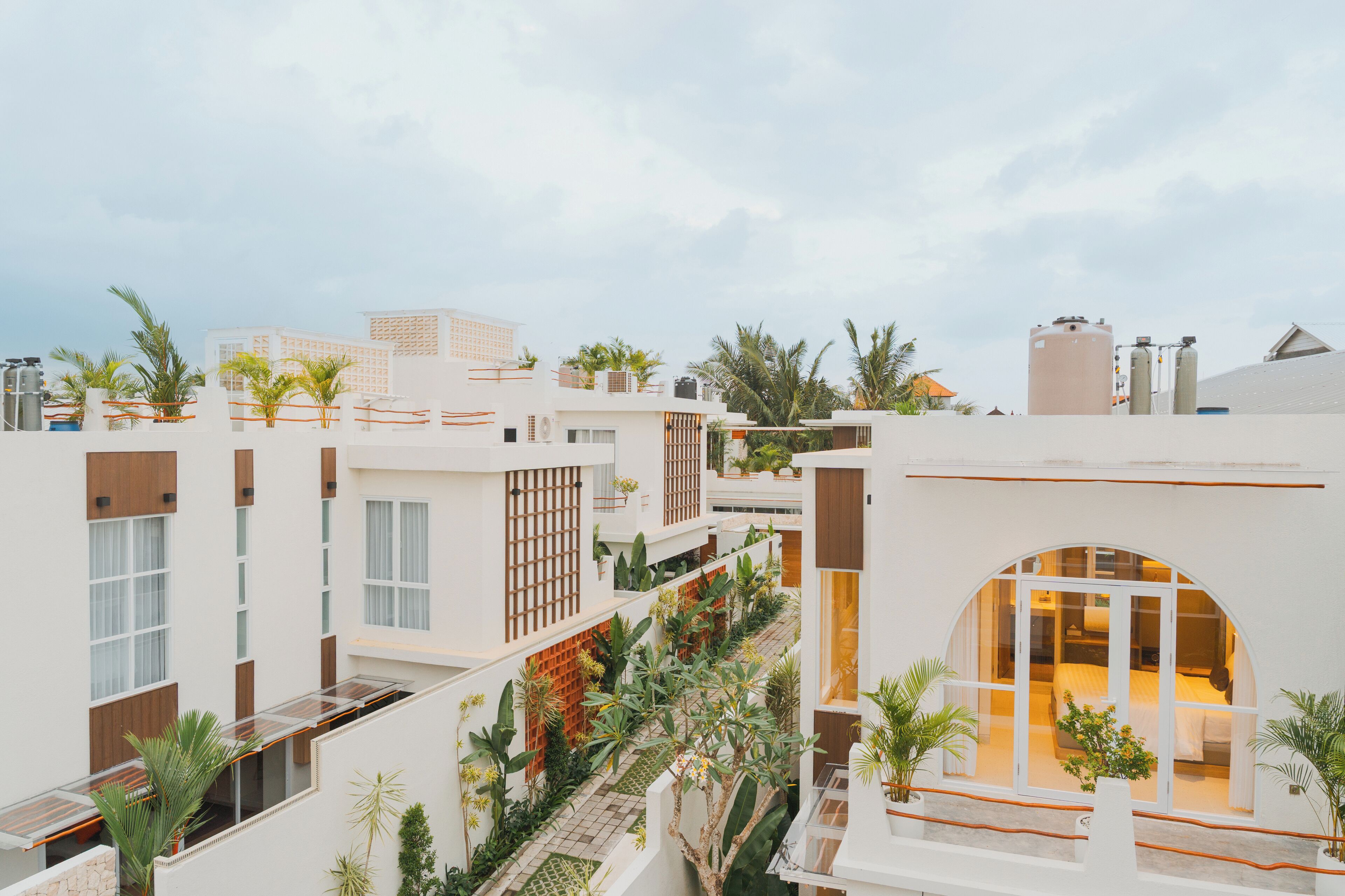 Villa Design, 2 chambres, piscine privée | Bureau, espace de travail pour ordinateur portable, rideaux occultants