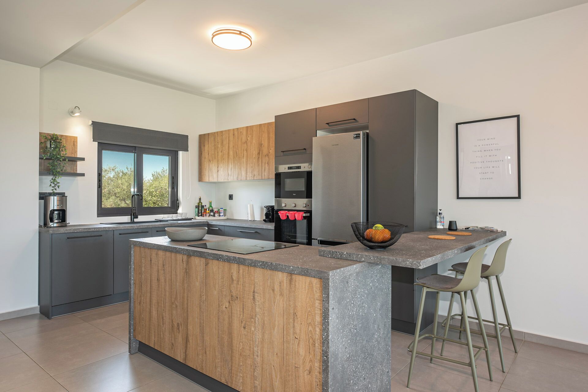 Deluxe Villa, Sea View | Private kitchen | Full-size fridge, microwave, oven, stovetop