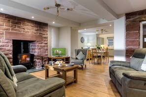 TV, fireplace - Hill Top Farm is a charming, fully accessible bolthole in the Lake District (Penrith)