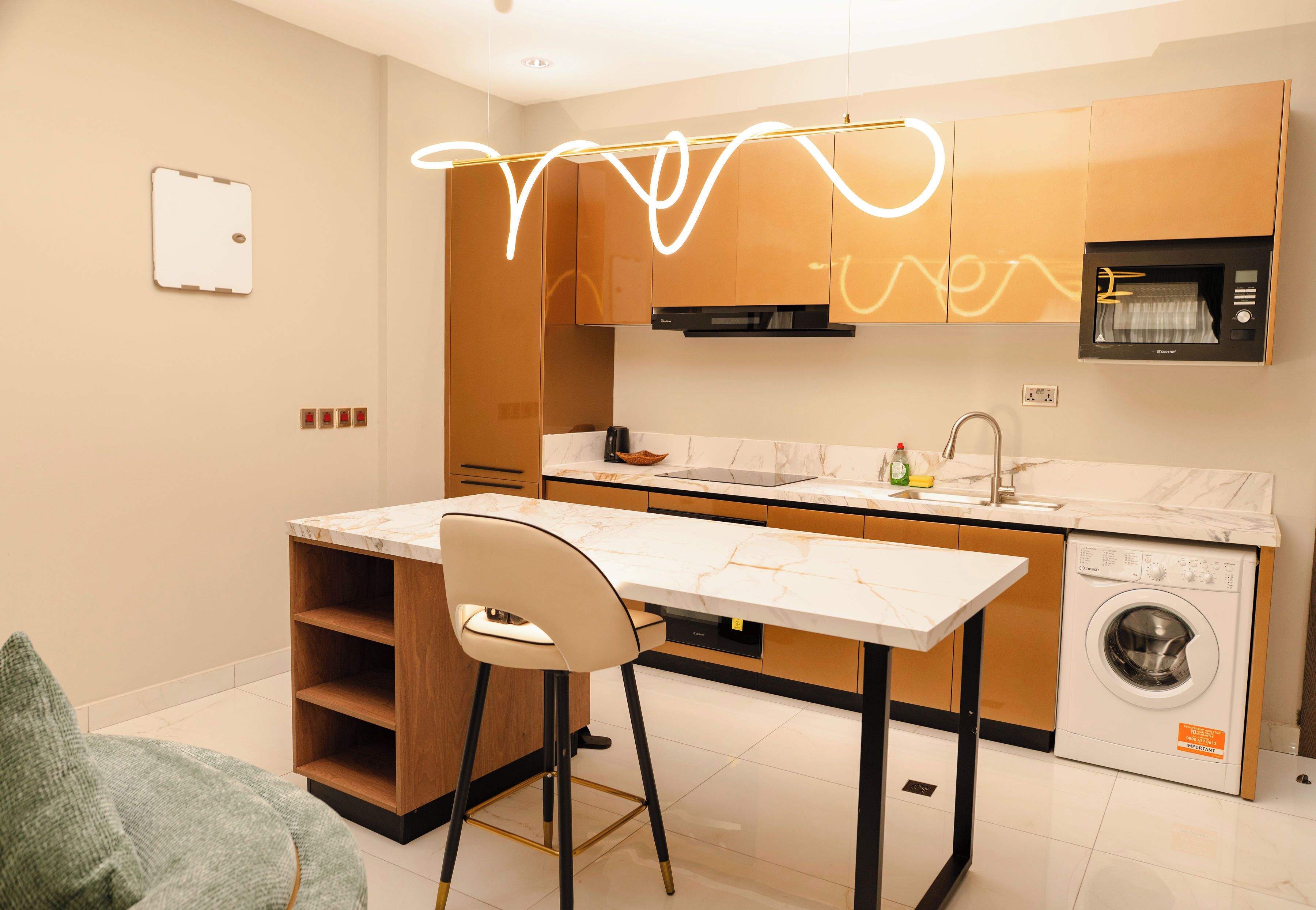 Comfort Apartment, Balcony, City View | Private kitchen | Full-size fridge, microwave, oven, stovetop