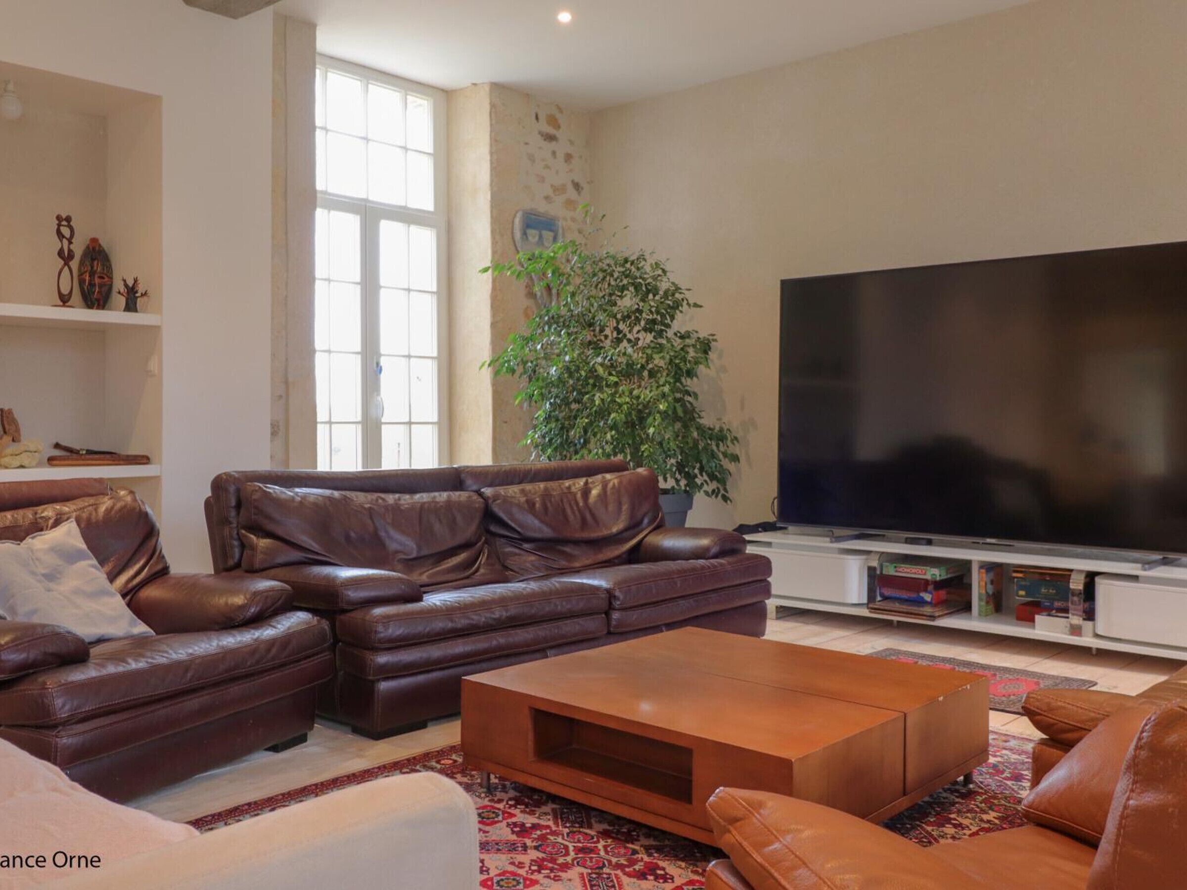 Televisión y chimenea 