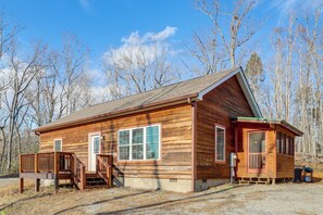 House (2 Bedrooms) | Front of property - Hike & Bike! Peaceful Wooded Retreat in Old Fort (Old Fort)
