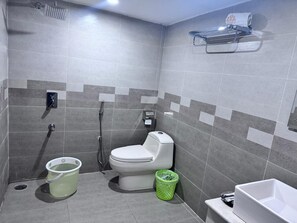 Family Suite, City View | Bathroom | Shower, hair dryer, slippers, towels - Grand Khalifa Hotel Hamama (Sylhet)