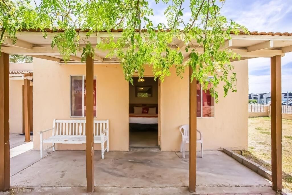 Step onto your private patio and settle in comfortably.