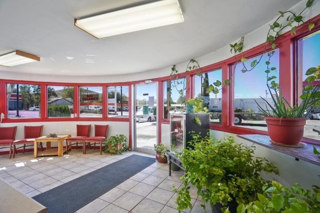 Settle in with sunny lobby seating and garden-style greenery.