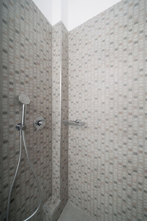 Appartement, balcon, vue ville | Douche de la salle de bain