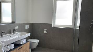 Regadera, secadora de cabello, toallas, jabón