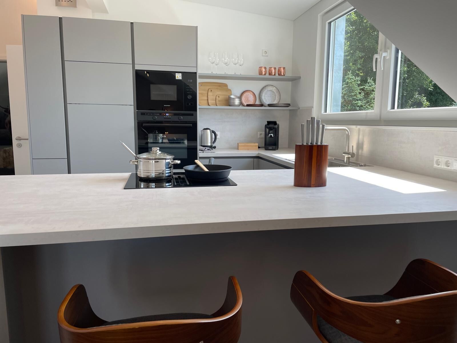 Microondas, placa de cocina y lavavajillas